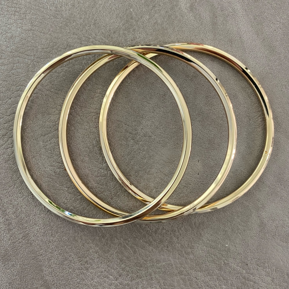 AllSaints Set of 3 Bangle Bracelets Gold Tone NWOT
